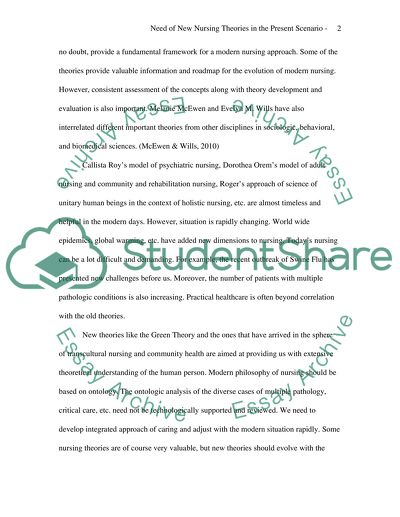 Need of Nursing Theories in the Present Scenario