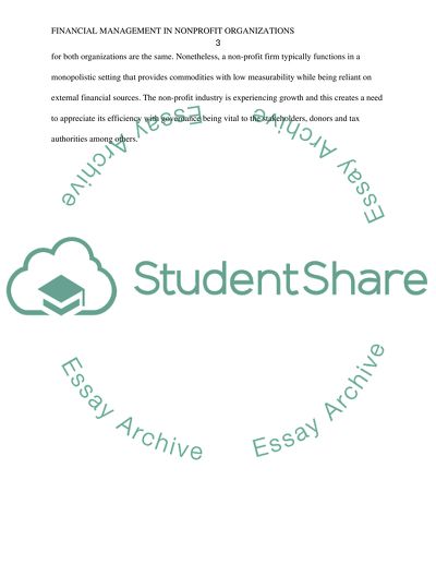 Financial Management in Nonprofit Organizations