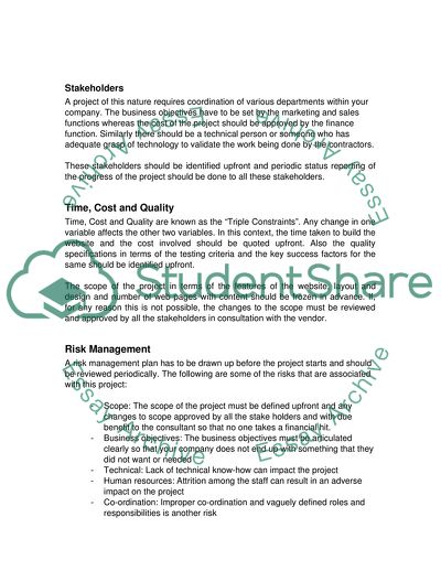 Lifecycle of a Project for Designing a High-Tech Website
