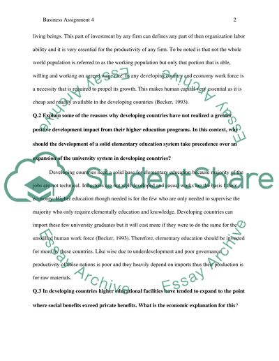 Education Process in Developing Countries