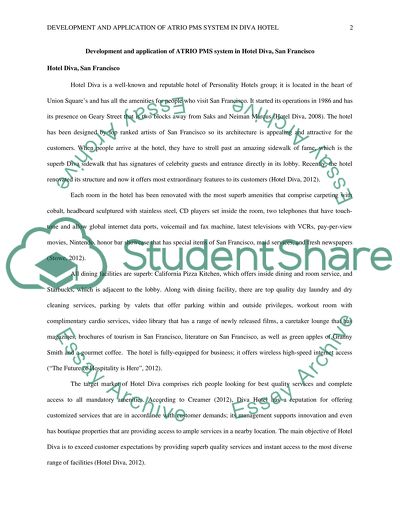 Development and Application of Atrio Pms System in Hotel Diva