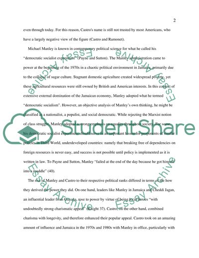 Relationship between Michael Manley and Fidel Castro during the 80s
