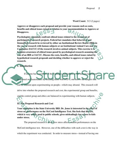 Costs, Benefits and Ethical Issues
