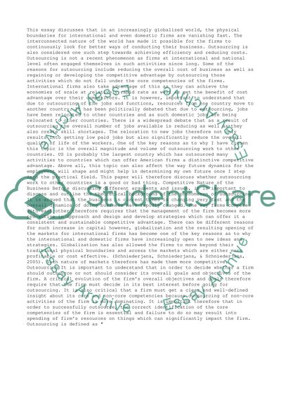 Is outsourcing work to other countries a good thing or a bad thing