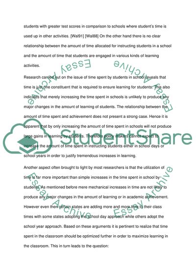 The Question of the Advantages and Disadvantages of Extending the School Year