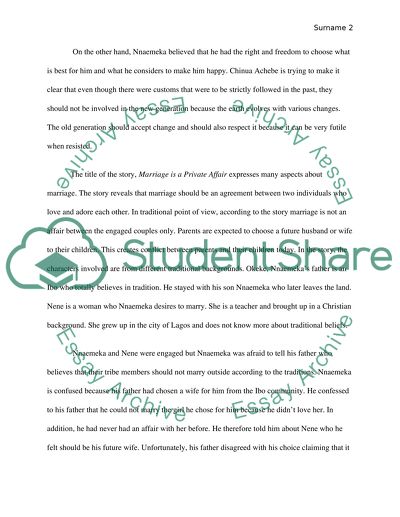 Marriage Is a Private Affair by Chinua Achebe