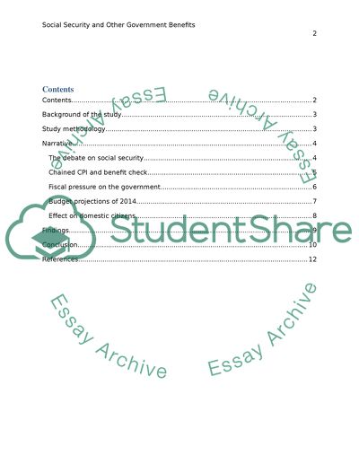Social Security and Other Government Benefits