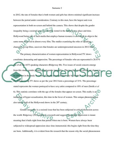 Gender Oppression in Hollywood TV Shows from the 2000s to Present