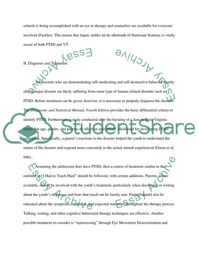 Posttraumatic Stress Disorder in Disaster Affected Schools