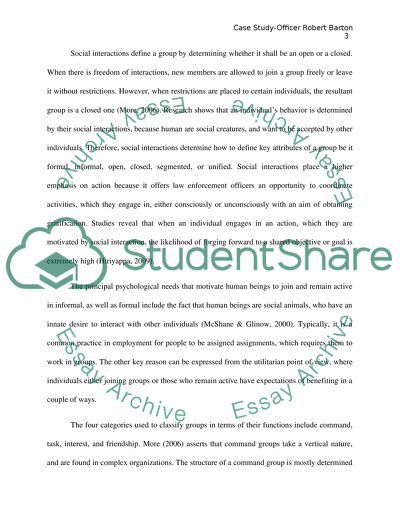 Case study- Officer Robert Barton