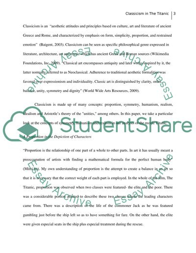 Classicism in The Titanic