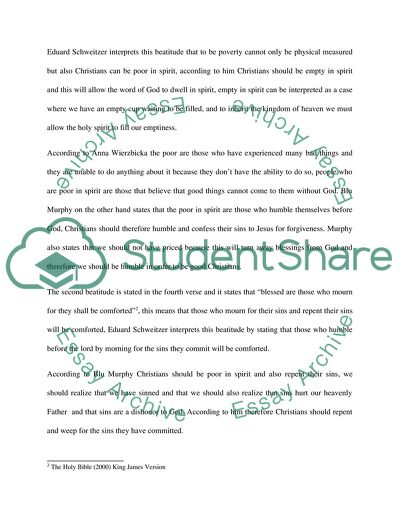 The First Beatitude in the Holy Bible Mathew