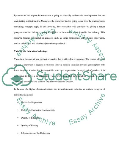 The Role of Marketing Concepts in the Future Provision of Higher Education