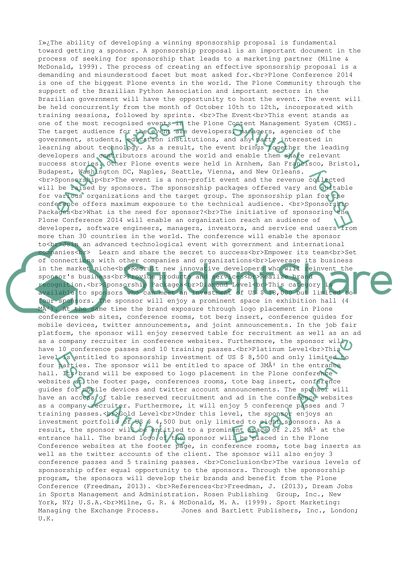 Sports Management - Sponsorship Proposal