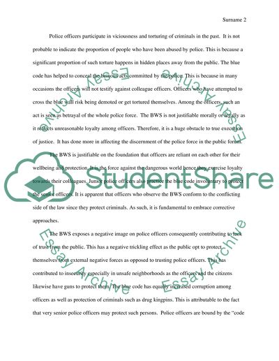 What are your thoughts about the police practice of the Blue Wall of Silence