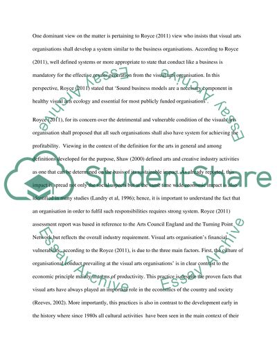 The Type of Business Conduct on Visual Arts