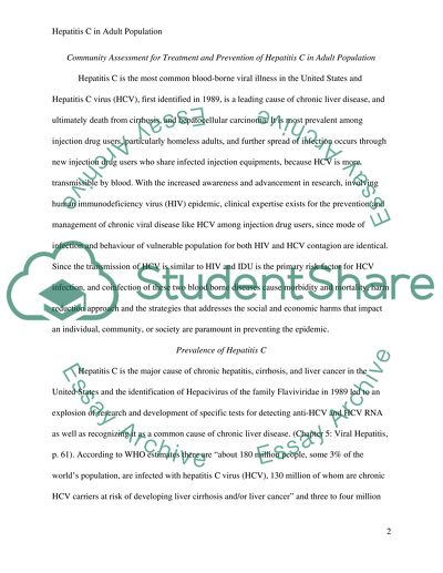 Treatment and Prevention of Hepatitis C in Adult Population