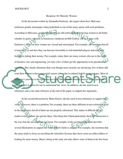 Minority in women - classmate response 10