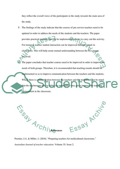 Preparing Teachers for Multicultural Classrooms