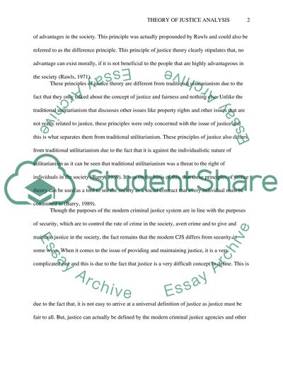 Theory of Justice Analysis