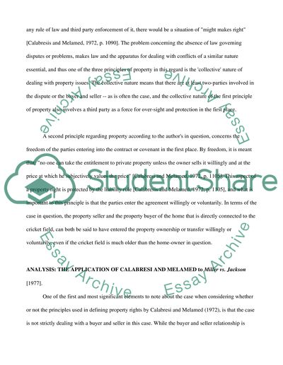 Property law: Calabresi and Melameds Classification of Property