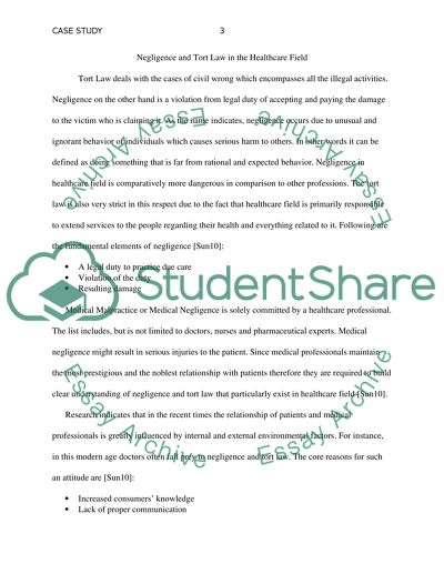 Negligence and tort law in the healthcare field