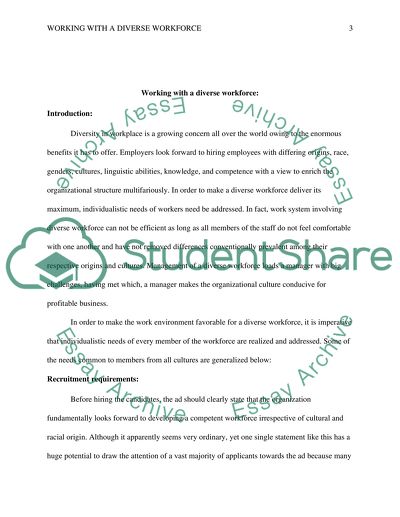 Working with a Diverse Workforce