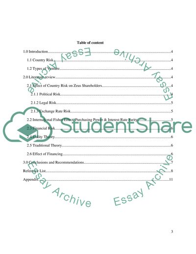 Zeus Public Limited Company: International Financial Management