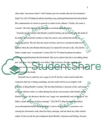 The Character and Image of Gertrude in Hamlet