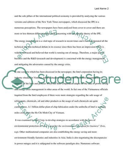 International Political Economy: A Correlation between IPE Structures and the IPE Perspective
