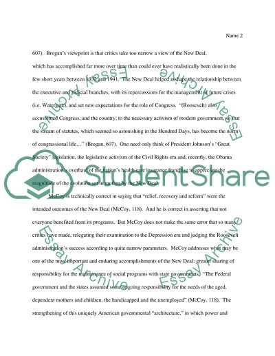 Gradual Change - Reassessing the Historic Impact of the New Deal