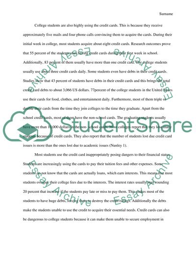 The dangerous of inappropriate credit card using for college students