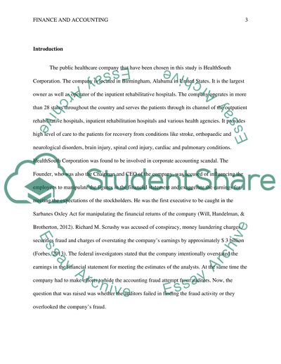 Accounting and Auditing Enforcement in HealthSouth Corporation