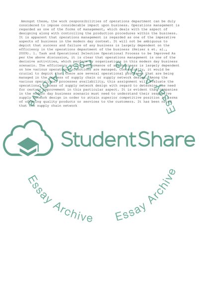 Operation management