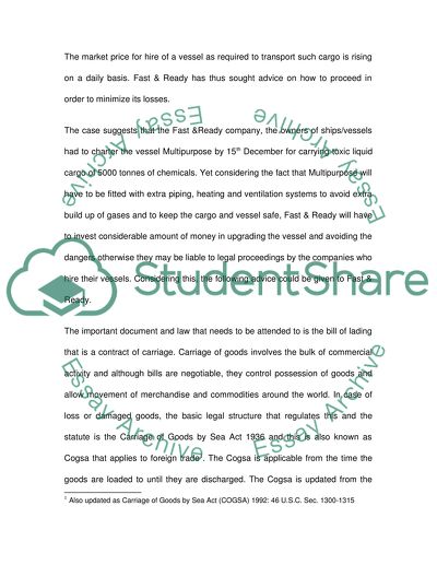 Law of carriage of goods by sea