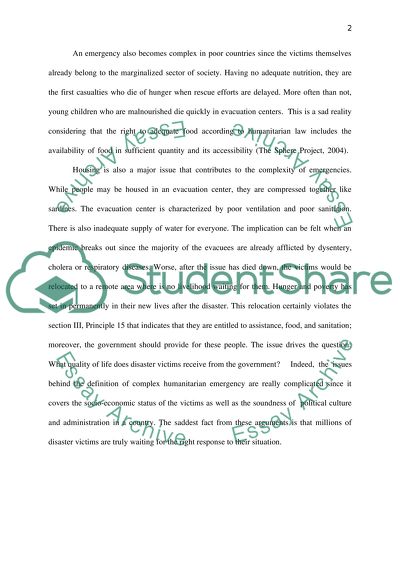 Complex Humanitarian Emergency