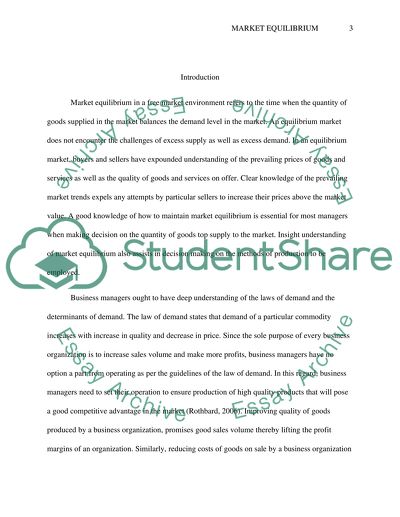 Understanding how market equilibrium is maintained is essential for business managers