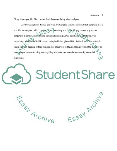 Symbols of Materialism: Deaths Equality with Material Wealth and Loneliness