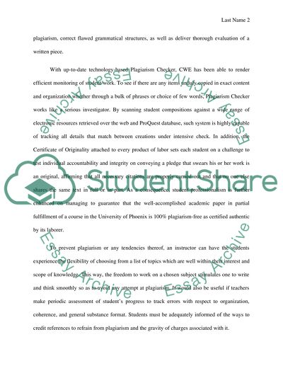 How does the University of Phoenix Work to Combat Plagiarism