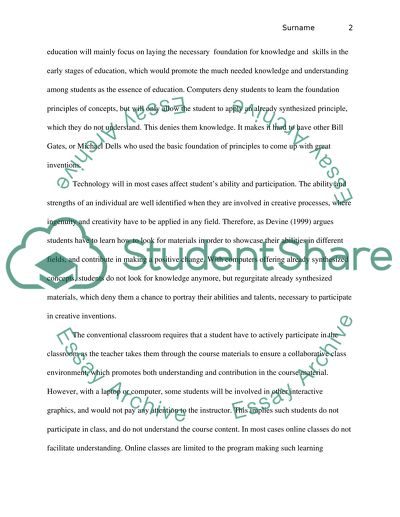 Application of Technology in Education