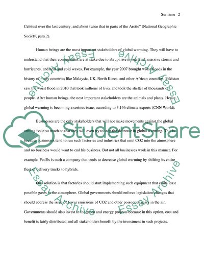 Consideration of Global Warming