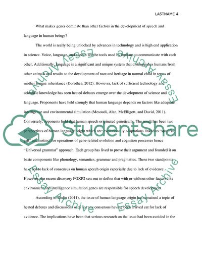 A Study of Human Speech and Language