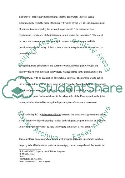 The Legal Principles Applicable to Co-Ownership of Property