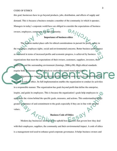 Ramadan Cooperation - Code of Ethics