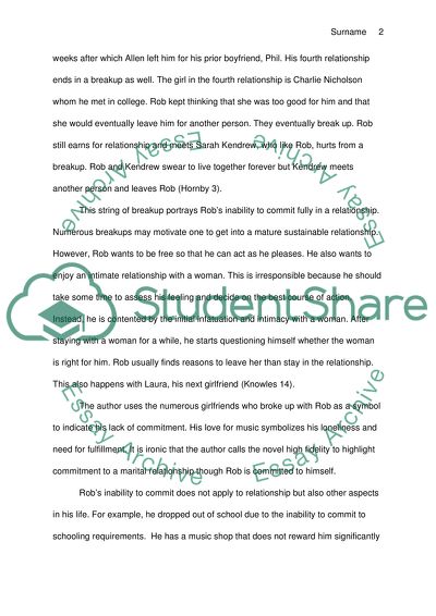 Irresponsibility in High Fidelity by Nick Hornby