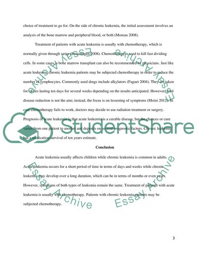 Differences between Acute and Chronic Leukemia in Symptoms, Diagnosis, Treatment, and Prognosis