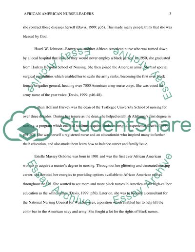 5 African Amereican nurse leaders annoniated Biblography