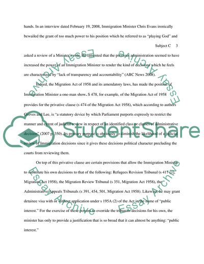 The Immigration Policy of the Australia