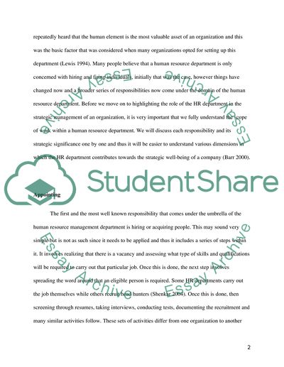 The Human Resource Management Has a Strategic Implication