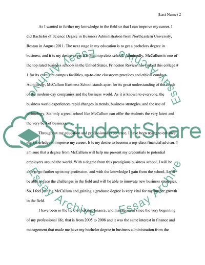 Admission Letter for Graduate School